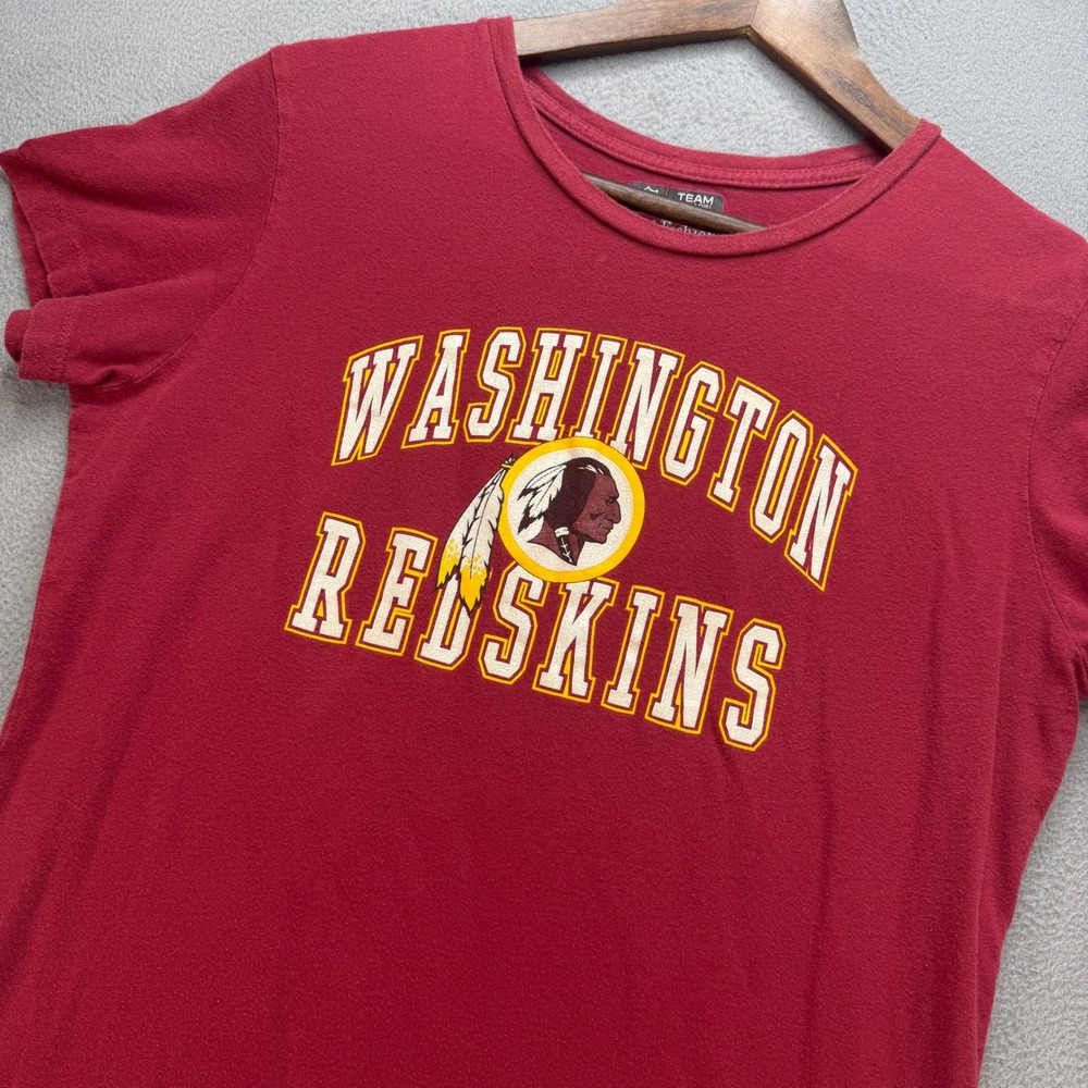 Washington Redskins NFL Team Graphic T-Shirt Women L Burgundy Short Sleeve Retro
